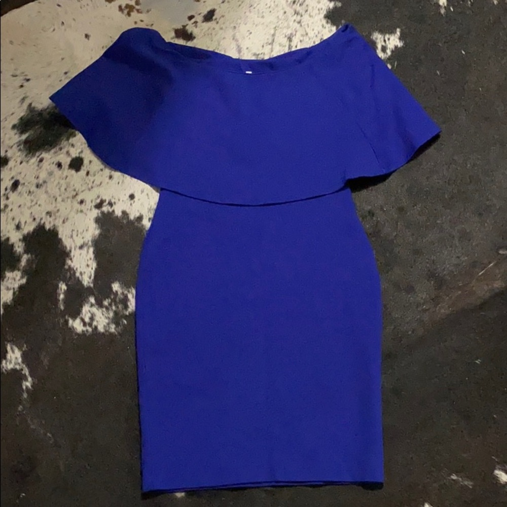 Midi Strapless Blue Dress